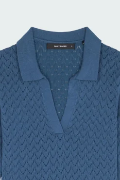 ada knit ls polo - Top | Bleu