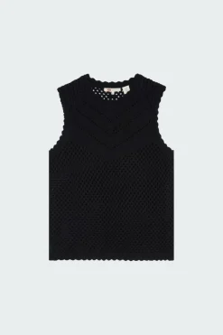 ADRIENNE CROCHET TANK - Top | Noir