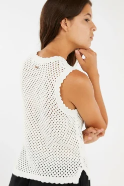 ADRIENNE CROCHET TANK - Top | Beige