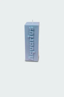 AQUARIUS ZODIAC BLOCK PILLAR CANDLE - Bougie | Bleu