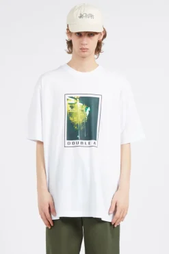 Asa Spray Paint T-shirt GOTS - T-shirt | Blanc