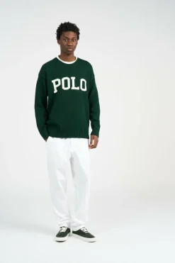 Big Fit Logo Cotton Sweater - Pull | Vert