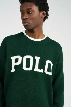 Big Fit Logo Cotton Sweater - Pull | Vert