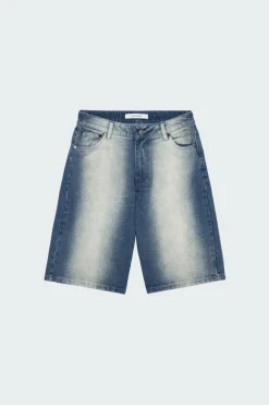 BLEACHED DENIM SHO - Short | Bleu