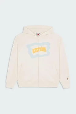BLOCK LOGO ZIP THROUGH - Hoodie zippé | Beige