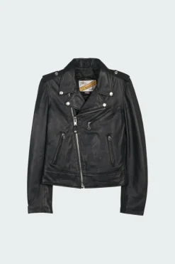 Blouson zippé en cuir | Noir