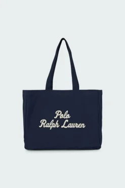 Cabas brodé en toile - Tote bag | Bleu