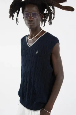 Cable-Knit - Pull | Bleu