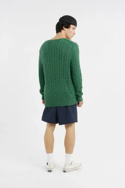 Cable-Knit Cotton Sweater - Pull | Vert