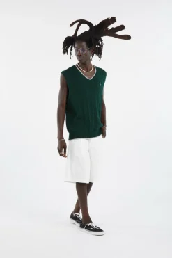 Cable-Knit Cotton Sweater Vest - Pull | Vert