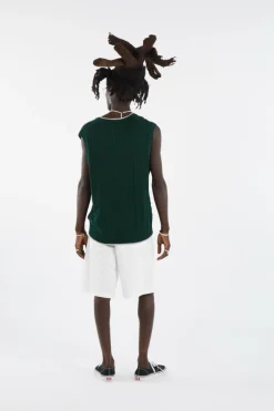 Cable-Knit Cotton Sweater Vest - Pull | Vert