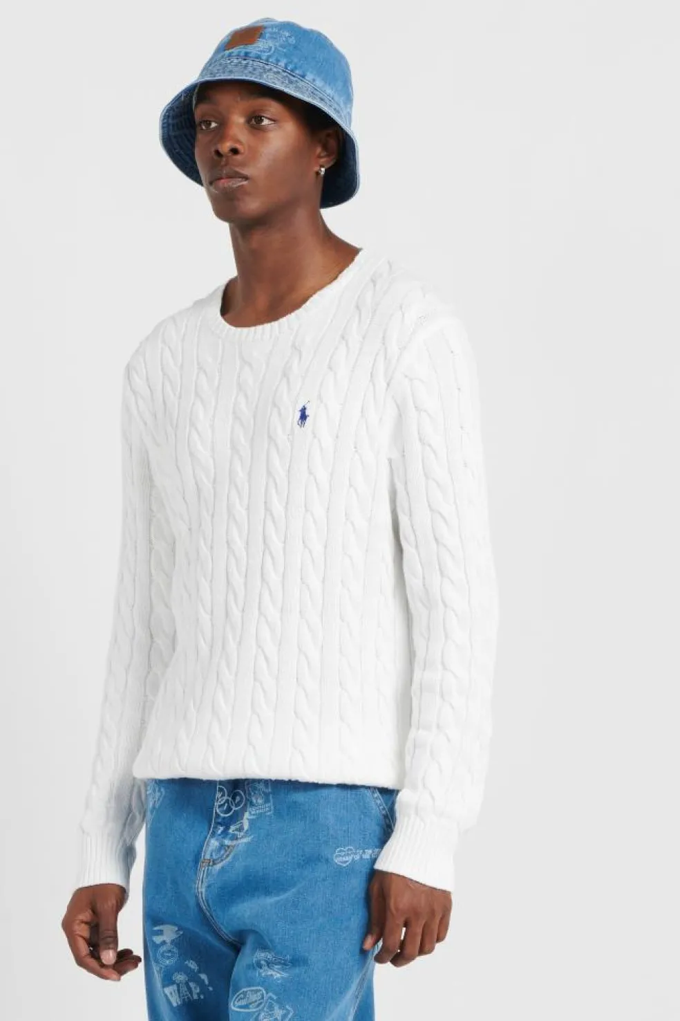 Cable-Knit Cotton Sweater - Pull | Blanc