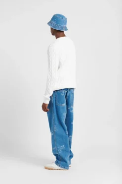 Cable-Knit Cotton Sweater - Pull | Blanc