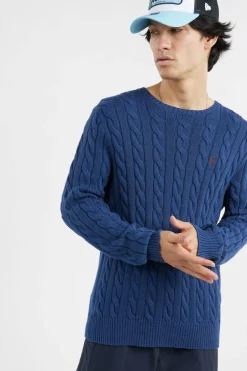Cable-Knit Cotton Sweater - Pull | Bleu