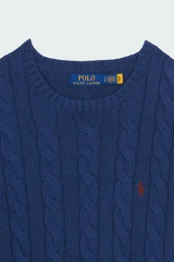 Cable-Knit Cotton Sweater - Pull | Bleu