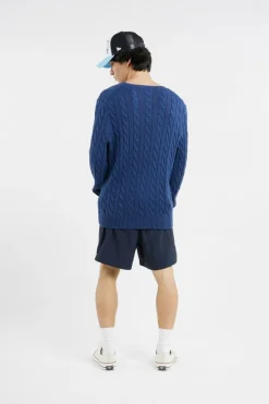 Cable-Knit Cotton Sweater - Pull | Bleu