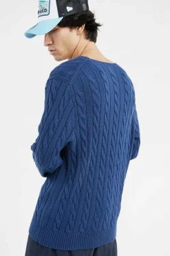 Cable-Knit Cotton Sweater - Pull | Bleu