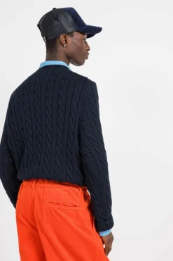 Cable-Knit Cotton Sweater - Pull | Bleu