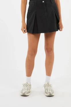 CANVAS MINI PLEA - Jupe | Noir