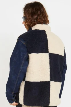CHECKERED SHERPA VEST - Veste | Multicolore