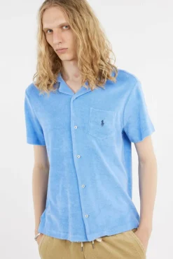 Chemise safari en molleton éponge - Chemise | Bleu