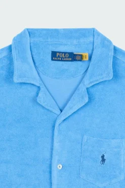 Chemise safari en molleton éponge - Chemise | Bleu