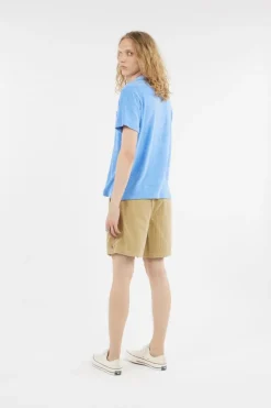 Chemise safari en molleton éponge - Chemise | Bleu