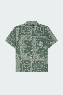 Classic Fit Bandanna-Print Camp Shirt - Chemise | Vert