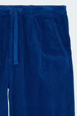 Classic Fit Pleated Corduroy Pant - Pantalon | Bleu