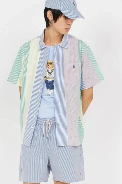 Classic Striped Seersucker Camp Shirt - Chemise | Multicolore