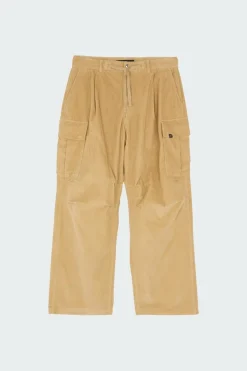 CORDUROY WIDE CARGO PANTS - Pantalon cargo | Beige