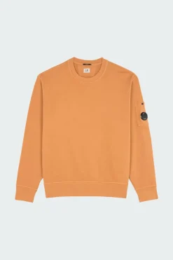 COTTON DIAGONAL FLEECE LENS - Sweatshirt | Orange