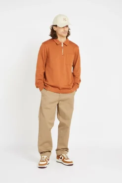 CRESTON RUGBY 1/4 ZIP - Sweatshirt | Orange