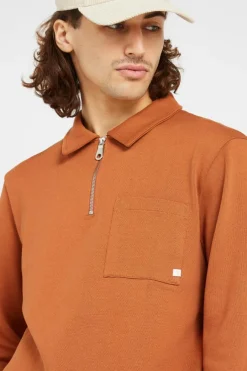 CRESTON RUGBY 1/4 ZIP - Sweatshirt | Orange