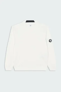 CREW NECK IN DIAGONAL RAISED FLEECE - Sweatshirt | Blanc