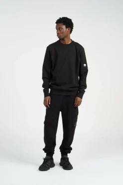 CREW NECK IN DIAGONAL RAISED FLEECE - Sweatshirt | Noir
