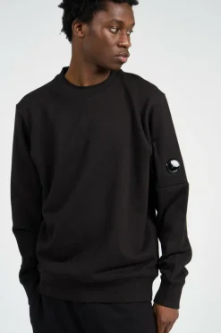 CREW NECK IN DIAGONAL RAISED FLEECE - Sweatshirt | Noir