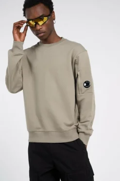 CREW NECK IN DIAGONAL RAISED FLEECE - Sweatshirt | Kaki