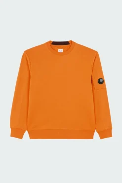 CREW NECK IN DIAGONAL RAISED FLEECE - Sweatshirt | Orange