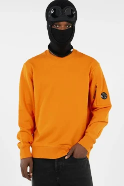 CREW NECK IN DIAGONAL RAISED FLEECE - Sweatshirt | Orange