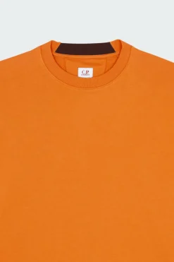 CREW NECK IN DIAGONAL RAISED FLEECE - Sweatshirt | Orange
