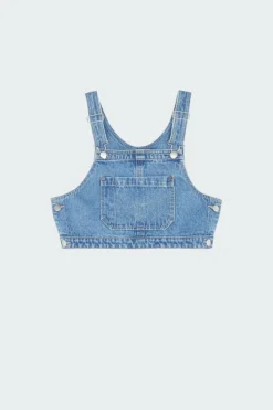 CROPPED OVERALL DENIM - Top | Bleu
