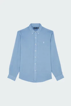 Custom Fit Linen Shirt - Chemise | Bleu