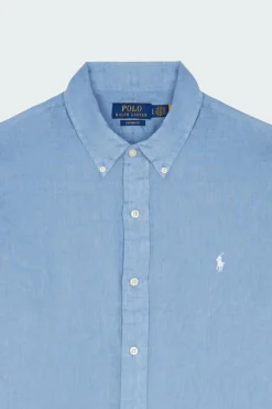 Custom Fit Linen Shirt - Chemise | Bleu