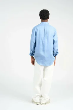 Custom Fit Linen Shirt - Chemise | Bleu