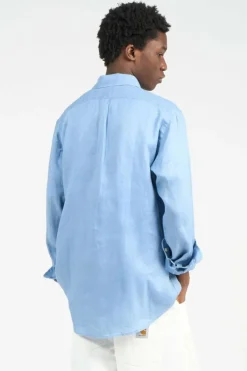 Custom Fit Linen Shirt - Chemise | Bleu