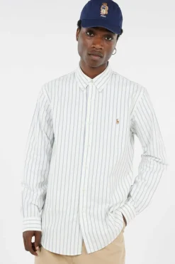 Custom Fit Striped Oxford Shirt - Chemise | Blanc