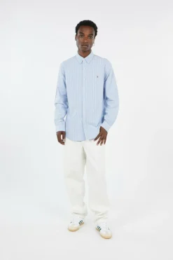 Custom Fit Striped Oxford Shirt - Chemise | Bleu