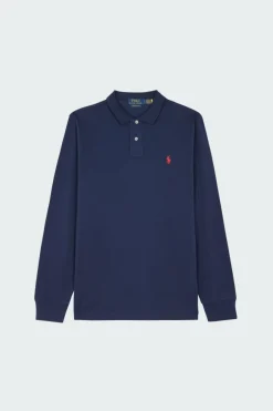 Custom Slim Fit Mesh Polo Shirt - Polo | Bleu