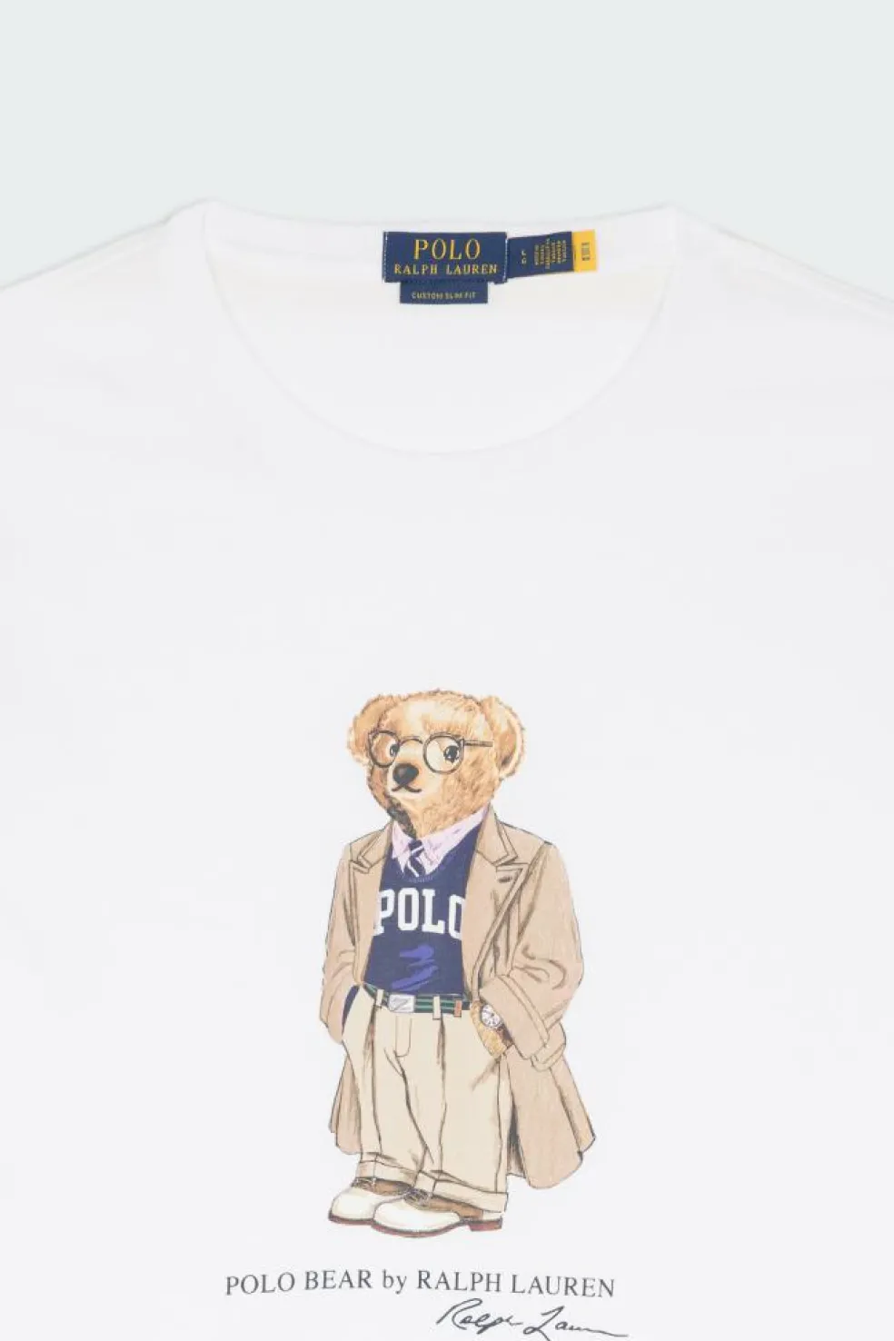 Custom Slim Fit Polo Bear Jersey T-Shirt - T-shirt | Blanc